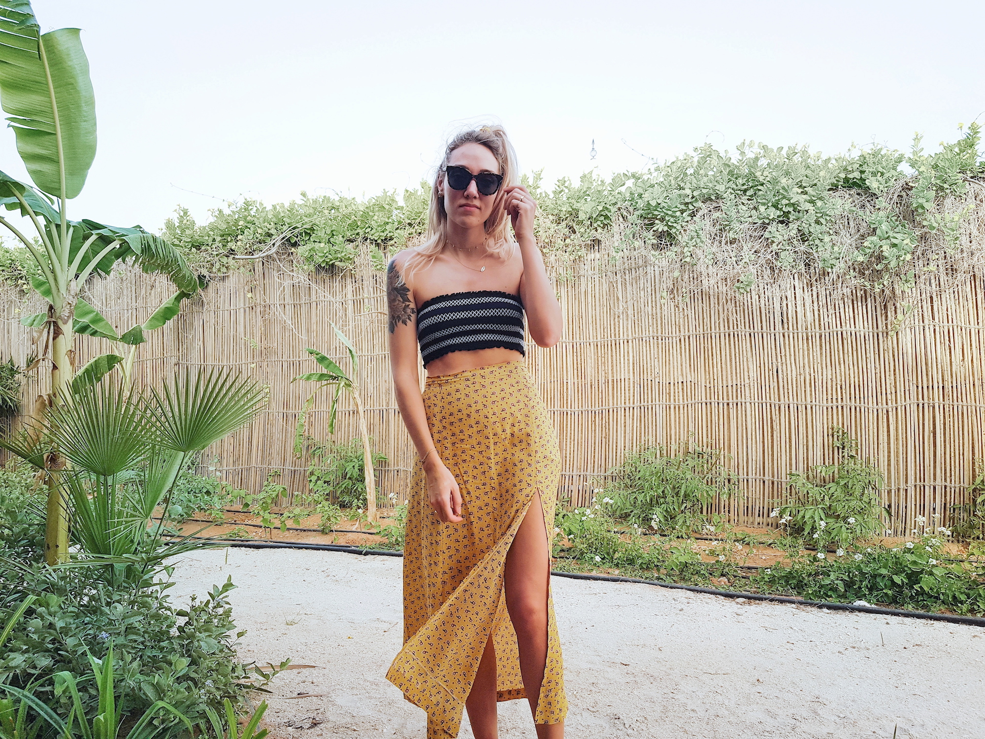 Maxi skirt 2025 with slits pattern